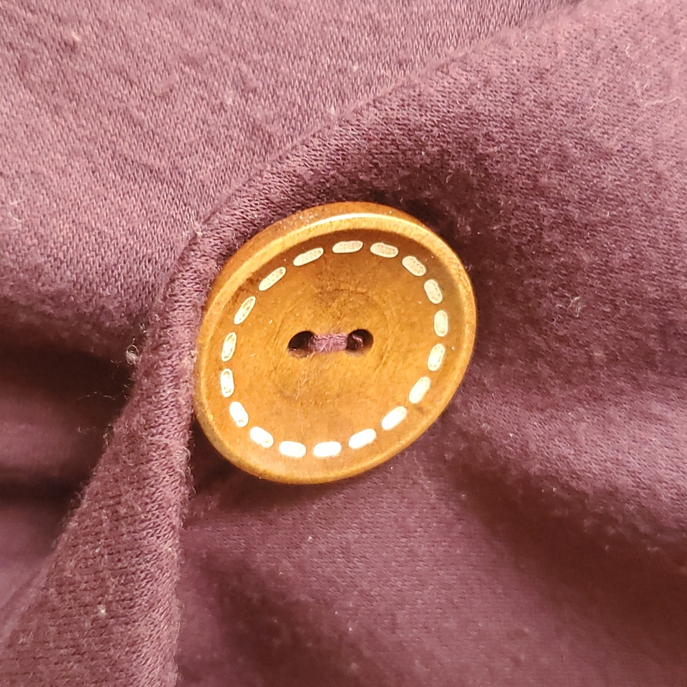 Bobeau Wrap Fleece Burgundy Cardigan L - Picture 4 of 5